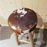 Barhocker Holzbeine mit Echtfell braun natur