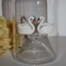Glasflasche Geschenkflasche mit Sujet 2 Schwäne