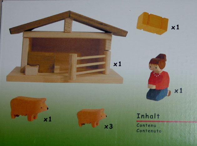 Traufferholzspielwaren, Schweinestall-Set