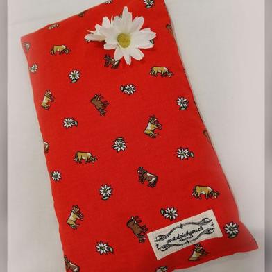 Kirschsteinkissen, Chriesisteikissen, Handarbeit, Edelweissstoff