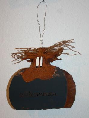 Türhänger Metall Designer-Kuh Willkommen