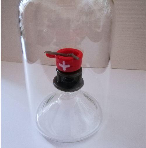 Glasflasche Geschenkflasche mit Sujet Fondue