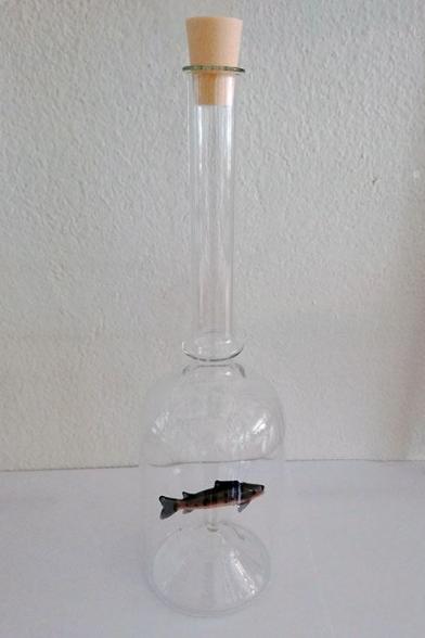 Glasflasche Geschenkflasche mit Sujet Forelle