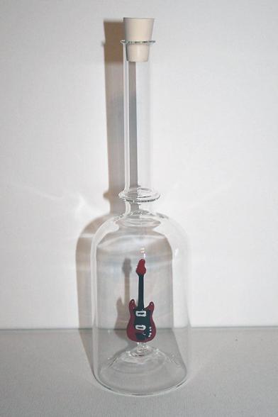 Glasflasche Geschenkflasche mit Sujet e-Gitarre