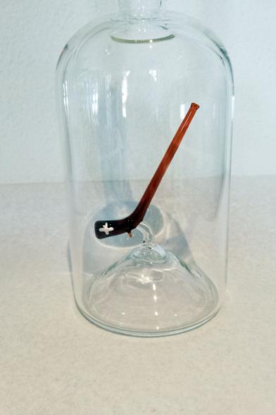 Glasflasche Geschenkflasche mit Sujet Alphorn