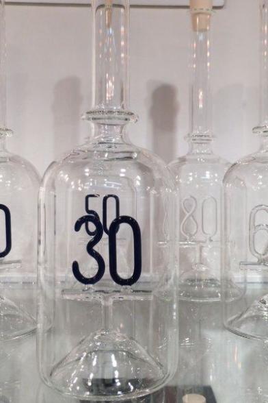 Glasflaschen mit Glassujet innen - Jahrgangsflaschen