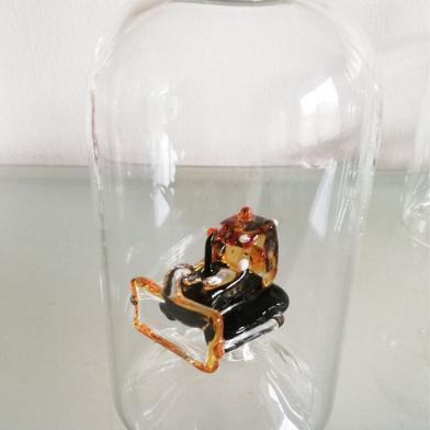 Glasflasche Geschenkflasche mit Sujet Trax