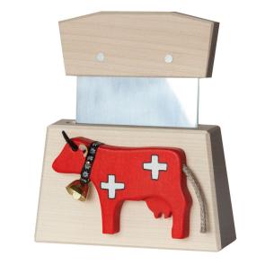 Trauffer Holzartikel Käsemesser Kuh mit Schweizerkreuz