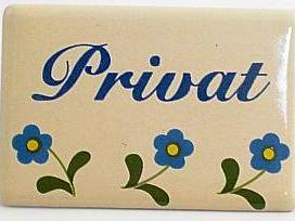 Emailleschild PRIVAT für Türbeschriftung