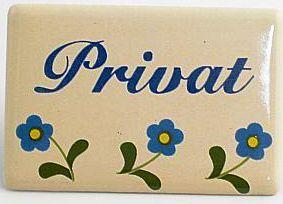 Emailleschild PRIVAT für Türbeschriftung