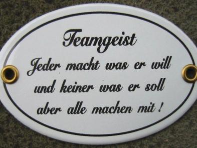 Emailleschild Deko Thema TEAMGEIST
