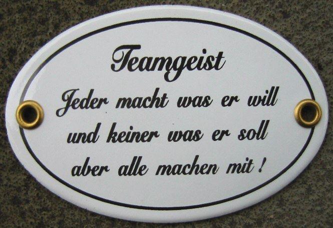 Emailleschild Deko Thema TEAMGEIST
