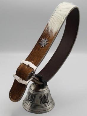 Cowbell, Kuhglocke mit Fell-Lederriemen Swissmade