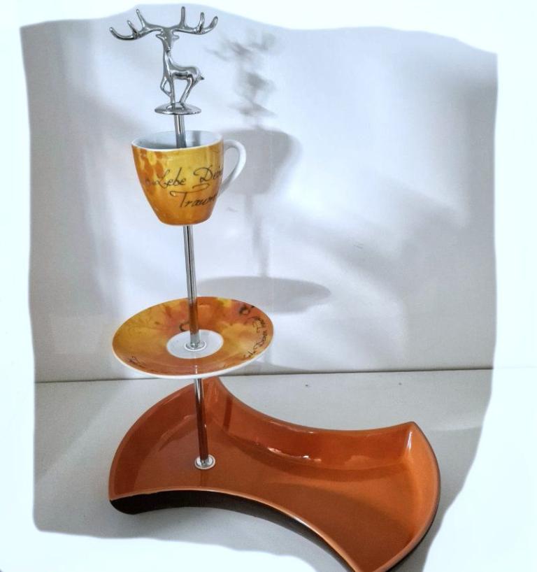 Etagère 3-stöckig, mit Spruch, vintage